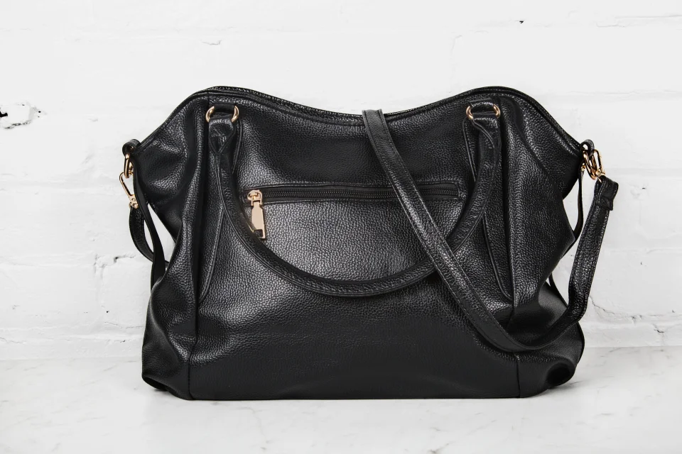 Black bag over the shoulder